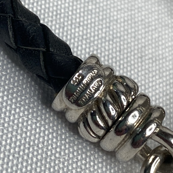 Judith Ripka Sterling Silver leather cord heart Diamonique necklace - Picture 3 of 6